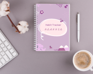 Habit Tracker Book and Mood Journal - Purple